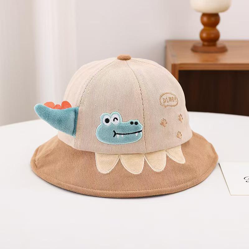 Autumn Embroidered Baby Fisherman Hat - Versatile Sun Protection & Warmth