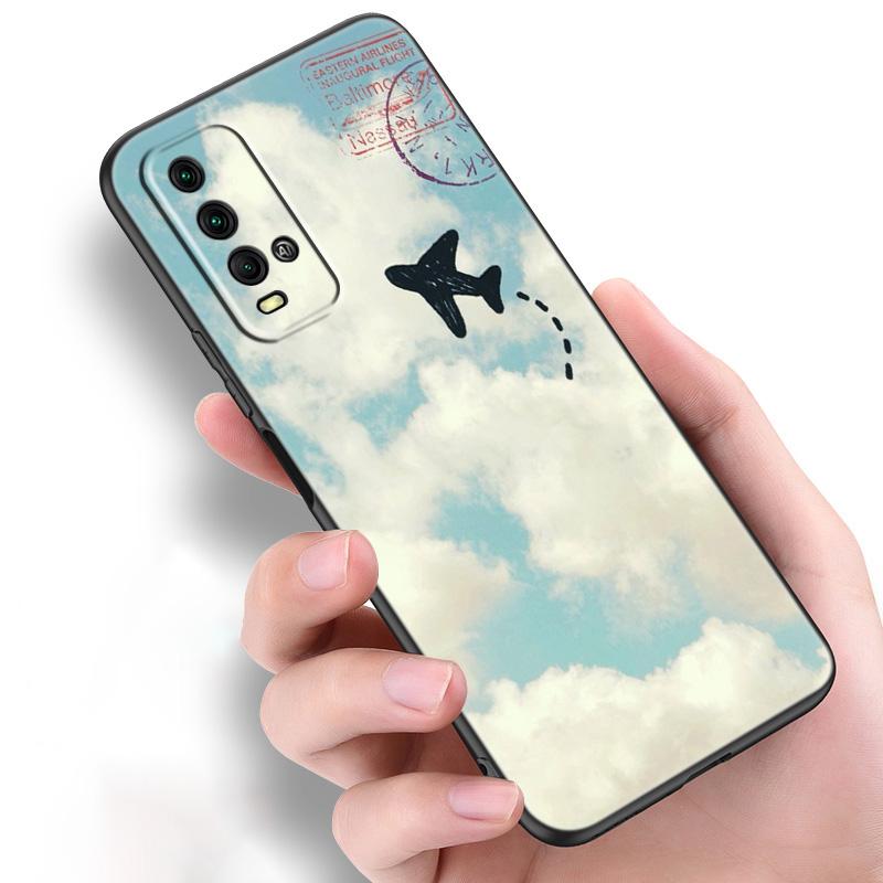 Aircraft Airplane Fly Silicone Phone Case For Xiaomi Redmi Note 11 10 9 8 Pro 11T 10T 10S 9S 8T 9 9A 9C 9T Black Soft Cover