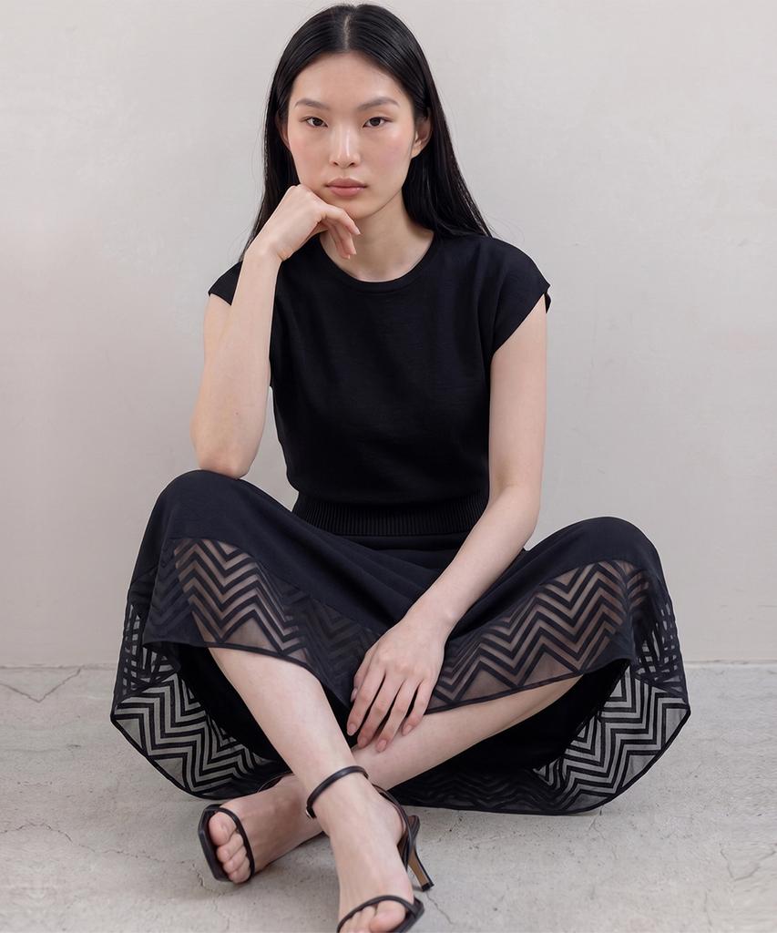 KIMDOH Arlo Ribbed Round Cap Top Black