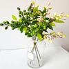 Artificial Berry Stems Faux Green Olive Branches with Leaves Fake Greenery Picks with Fruits for Home Vase Floral Arrangement