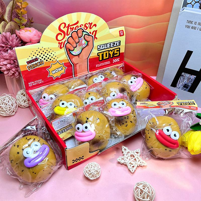 Cute Cartoon Cheese Potato Squeezable Toy Slow Rebound Soft Stress Relief Toy for Kids Daily Play