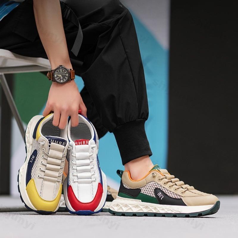 Fashion 2025 Spring New Men's Comfortable Casual Sport Shoes Fashion Thick Sole Versatile Shoes Mesh Breathable Non slip Chunky sneakers