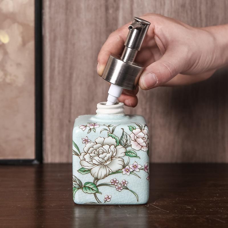 Nordic ceramic hand sanitizer bottle Hotel lotion shampoo bath separate bottle Simple toilet press bottle Bathroom accessories