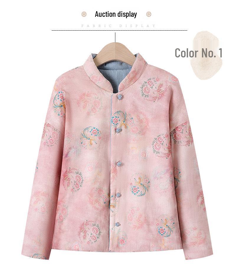 Women's Chinese Retro Style Frog Button Warm Cotton Jacket, Autumn/Winter 2025 Edition