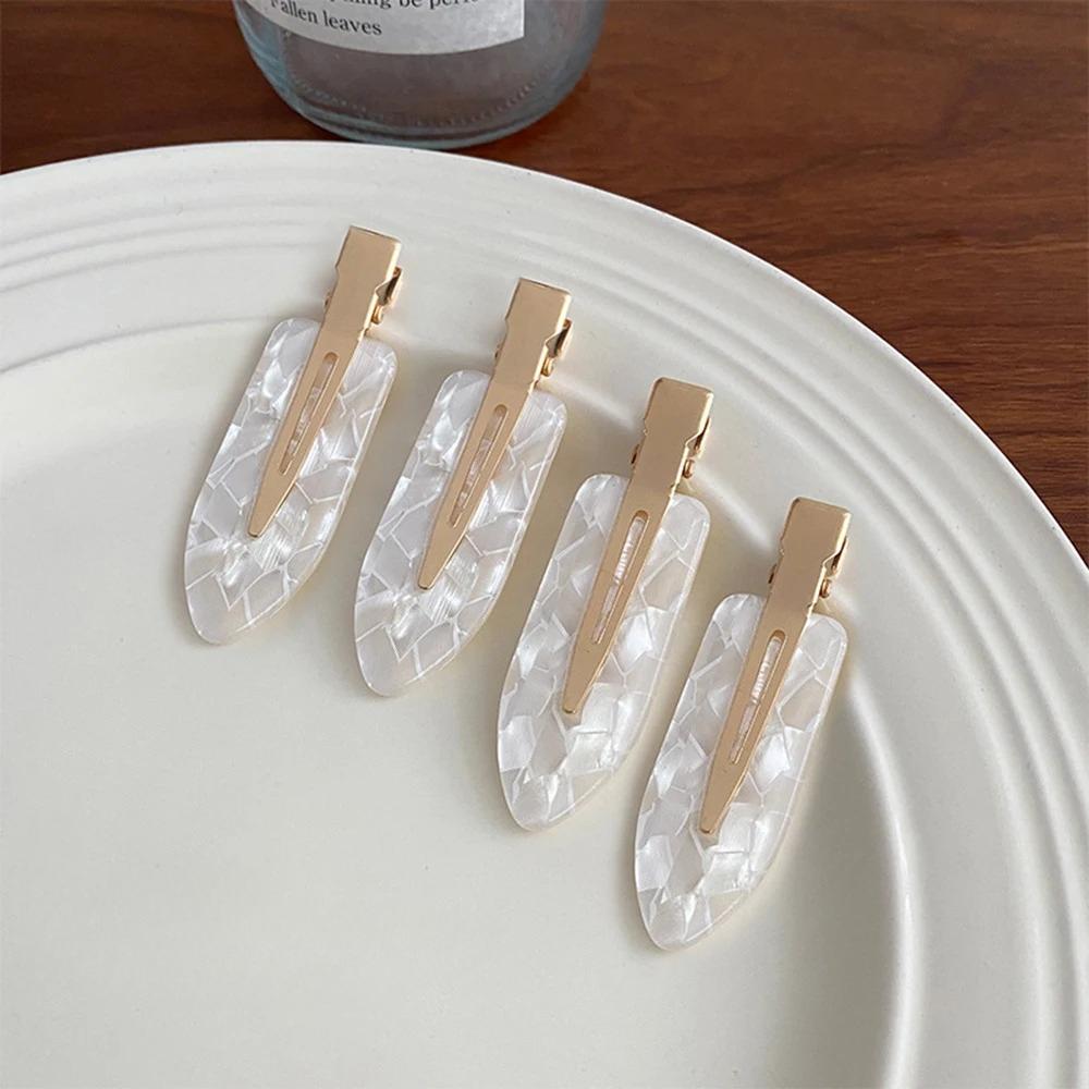4pcs Simple Mixed Color Hair Clips Side No Trace Bangs Duckbill Clips Elegant Ladies Headwear Hair Accessories