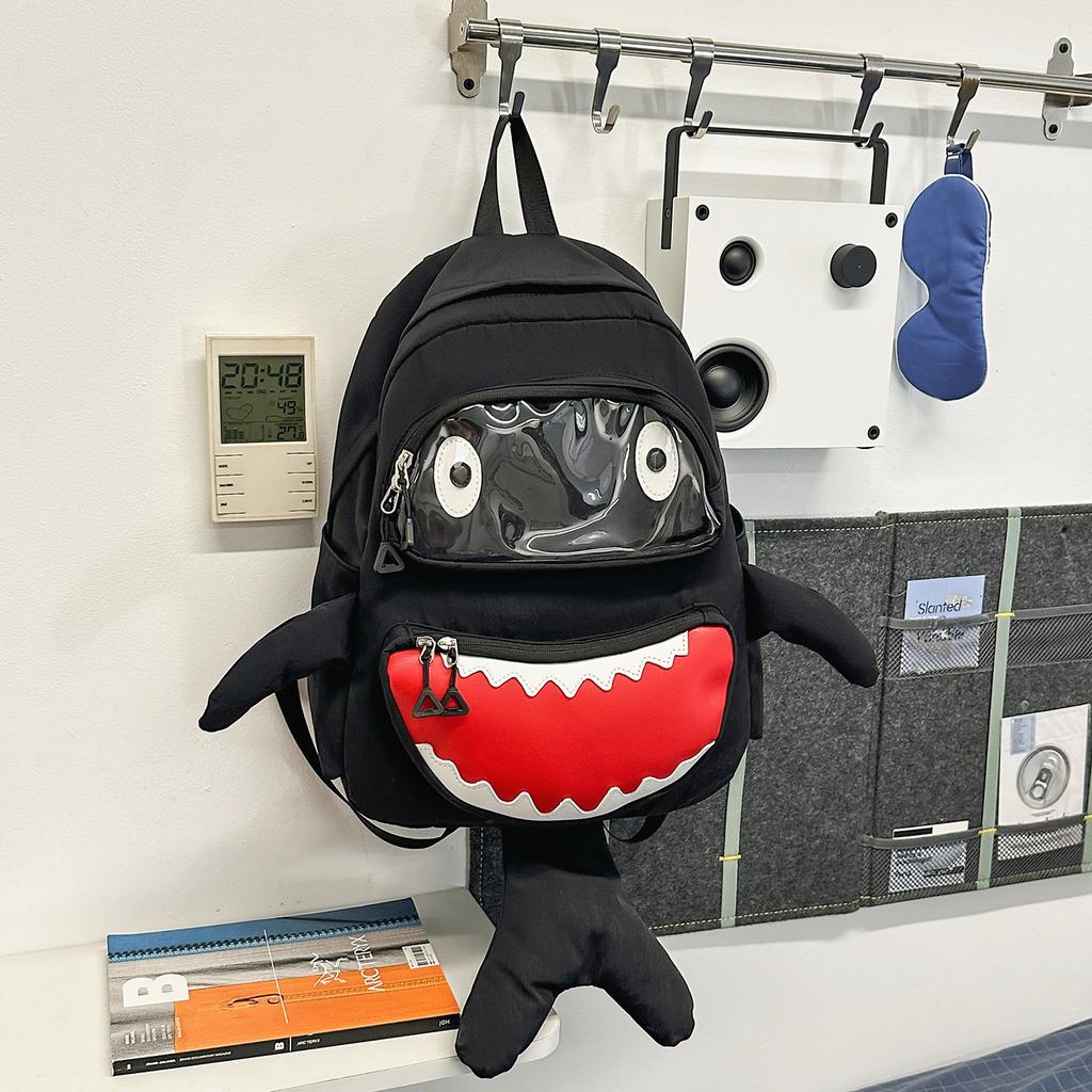 Schultasche Koreanische Version von Kindern niedlich hässlich niedlich Hai Schultertasche Mittelschulmädchen Reise schräg über den Körpertasche kleiner Junge draußen trendig