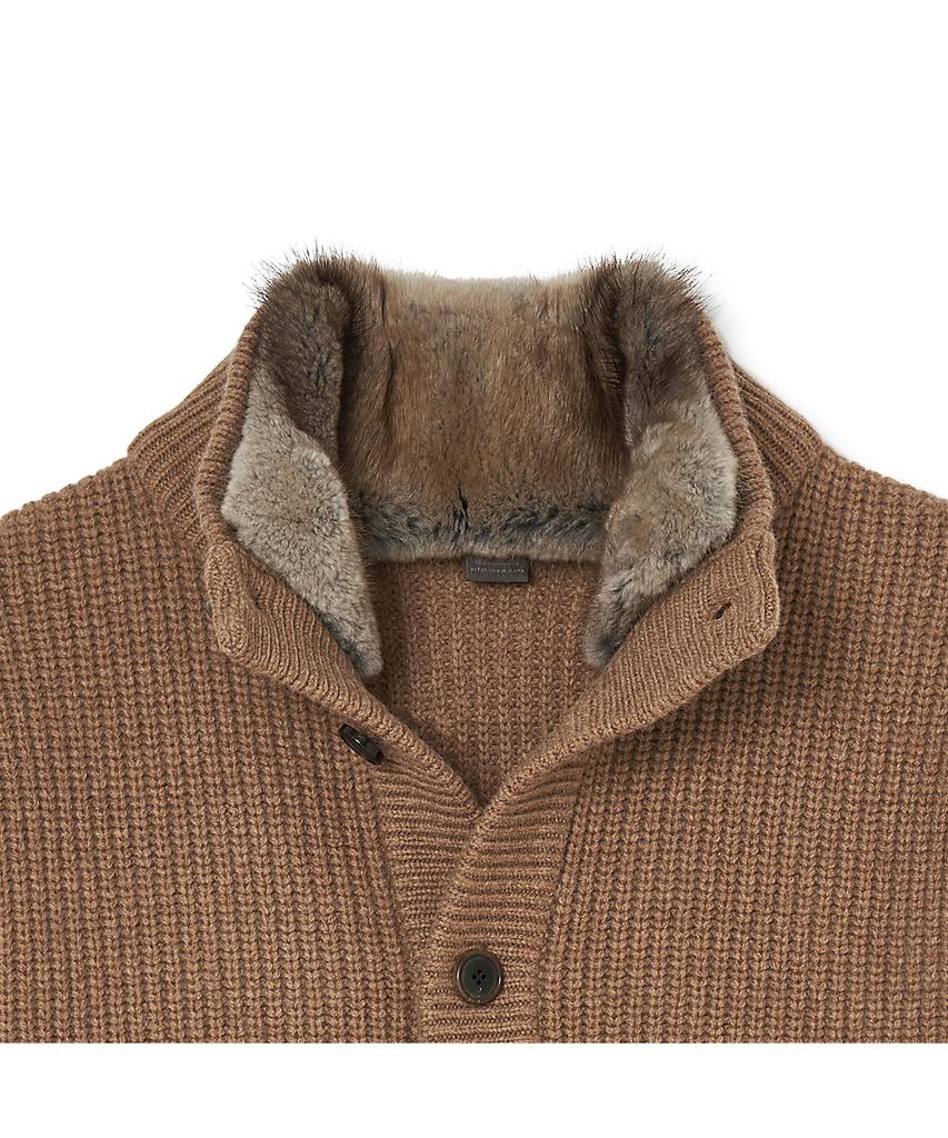 IOLO Merino Wool Knit Fur Jacket_Camel