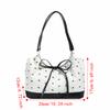 Simple Style Sweet Shoulder Bag Portable Contrast Handbags Gift Bowknot Underarm Bag  Daily Use