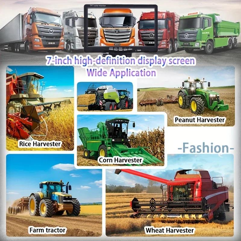 4.3/7 inch Car Reversing AV/4-pin Connector Backup Camera Vehicle 12-24v Rear View Monitor Mirror Parking Kit