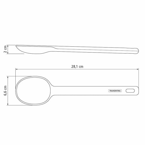 Tramontina Molde Serving Spoon, 28cm, Gray, Silicone, Spatula, Ladle, Heat-Resistant, Dishwasher-Safe, Made In Brazil, Product Code: 25811/160, TRAMON