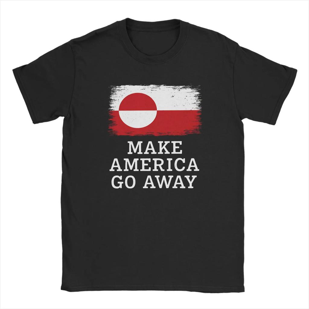 Oversized T Shirt Summer Make America Go Away Leisure Tshirts Greenland Flag Cotton Tshirt For Unisex Y2k Short Sleeve Clothing