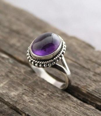 Amethyst Gemstone Handmade Designer Ring, Solid 925 Sterling Silver, Birthstone Ring, Unisex Ring, Birthstone Jewelry