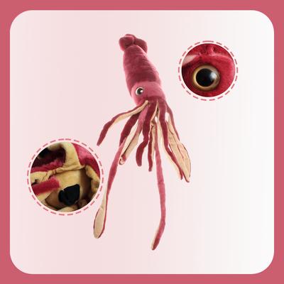 Juguetes de Peluche de Calamar Rojo Vino Mar Profundo de 75 cm Almohada Suave de Animal Relleno Juguetes para Niños Peluche Creativo Regalos de Navidad Cumpleaños Decoración del Hogar