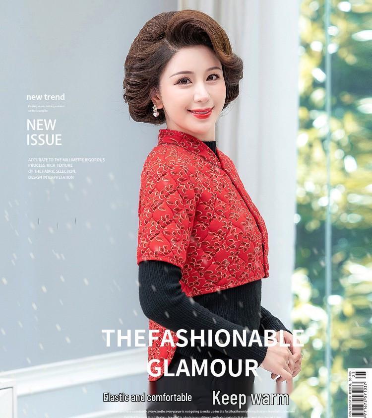 Women's Camel Hair Cotton Vest - Mid-Aged & Elderly, Warm, Thickened, Plus Velvet, Short-Sleeved, Waist & Shoulder Protection.