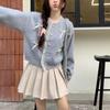 Sweet and Gentle Wind Pink Bow Knitted Sweater Top Foreign Style Sweater Spring Sweater Jacket Women