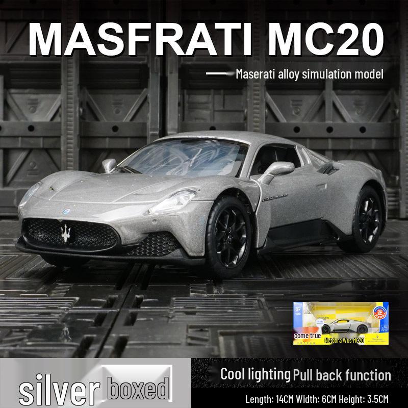 

Caipo MC20 Alloy Sports Car Model with Pull-Back, Sound, and Light - Children s Toy Car Gift. серебряный
