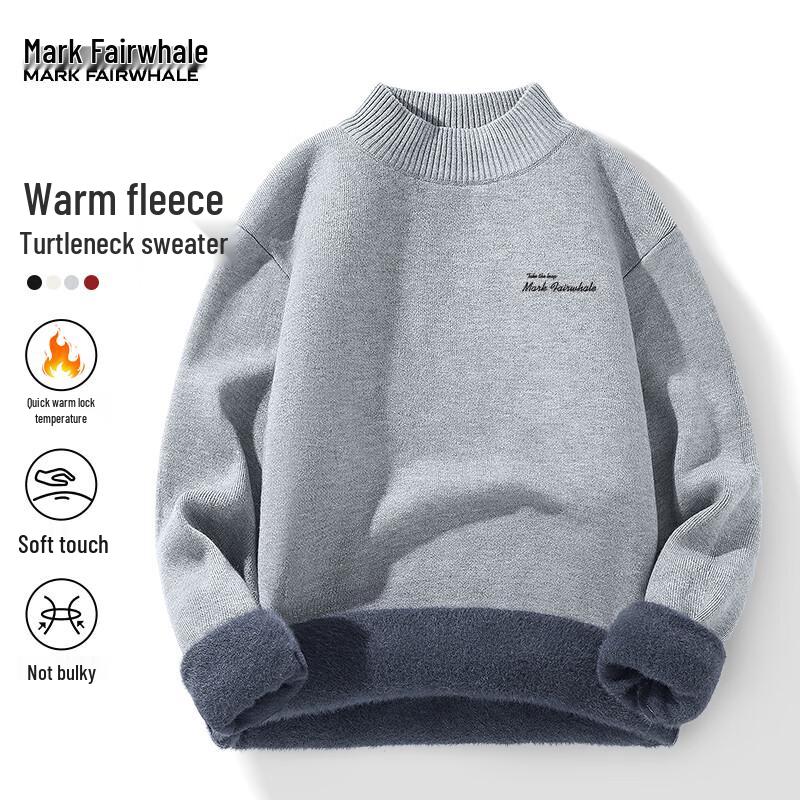 

Mark Fairwhale Men s Fleece-Lined Half-High Collar Sweater M