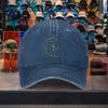 Golden Spiral Pattern Washed Denim Baseball Cap Adjustable Sun Hat Unisex Outdoor Travel Accessory