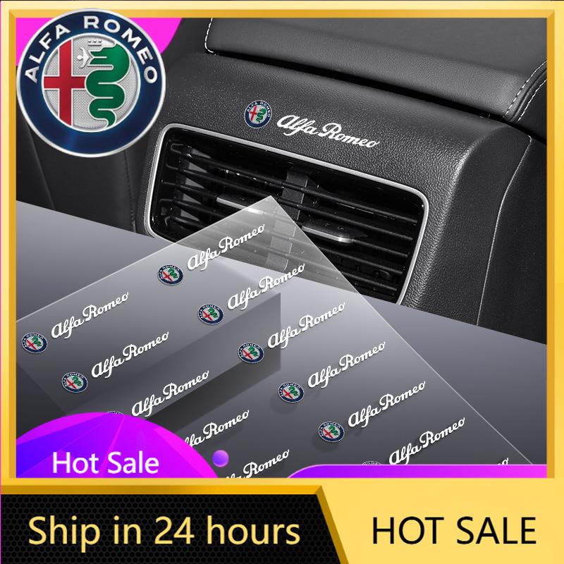 Car Stickers For Alfa Romeo Car Front Seat Headrest Badge Decal Car Side Window Stickers For Alfa Romeo Giulia Stelvio MiTo Giul