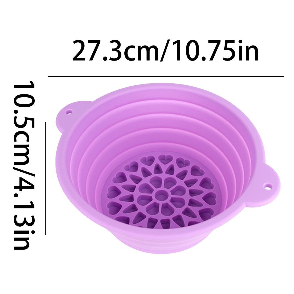

Silicone Ice Face Basin Ice Plunge Facial Bowl Foldable Frozens Fruit Drink Beer Basin Folding Pet Food Basin Silicone Spa Tool фиолетовый