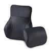 Lincoln Car Leather Neck Pillow & Lumbar Support - Customizable Logo, Memory Foam.