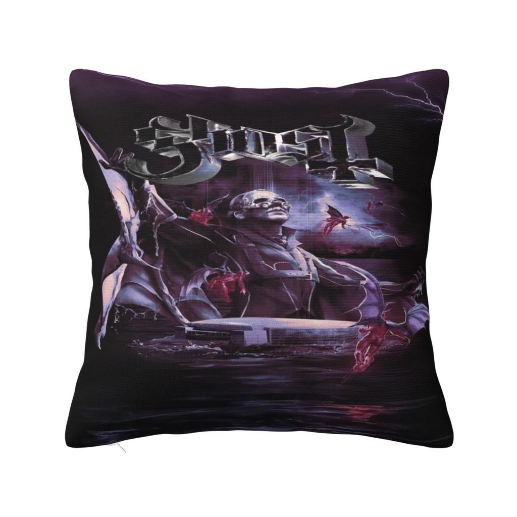 Ghost Rock Metal Band Pillowcase Product Printed Cushion Cover Throw Pillow Cover Bedroom Decoration Zipper Multi Size