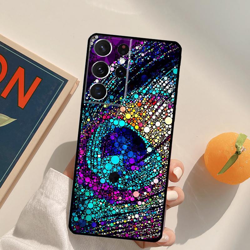 Pfauenfedern Handyhülle Für Samsung Galaxy S25 S26 Ultra S20 S21 S22 S23 S24 Plus S10 S25 FE Rückseite