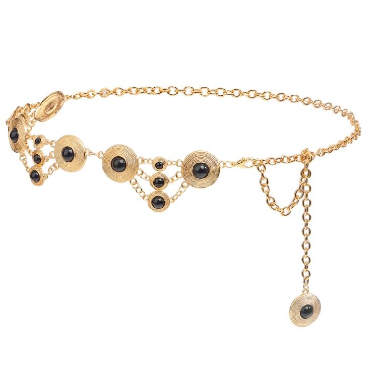 

Adjustable Waist Jewelry Gift Metal Body Chain with Natural Gemstones for Festivals Travel Daily Outfit Styling 1