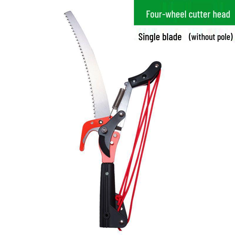 Aluminum Alloy Telescopic Pole and Pruner with High Branch Saw for Tree Pruning.