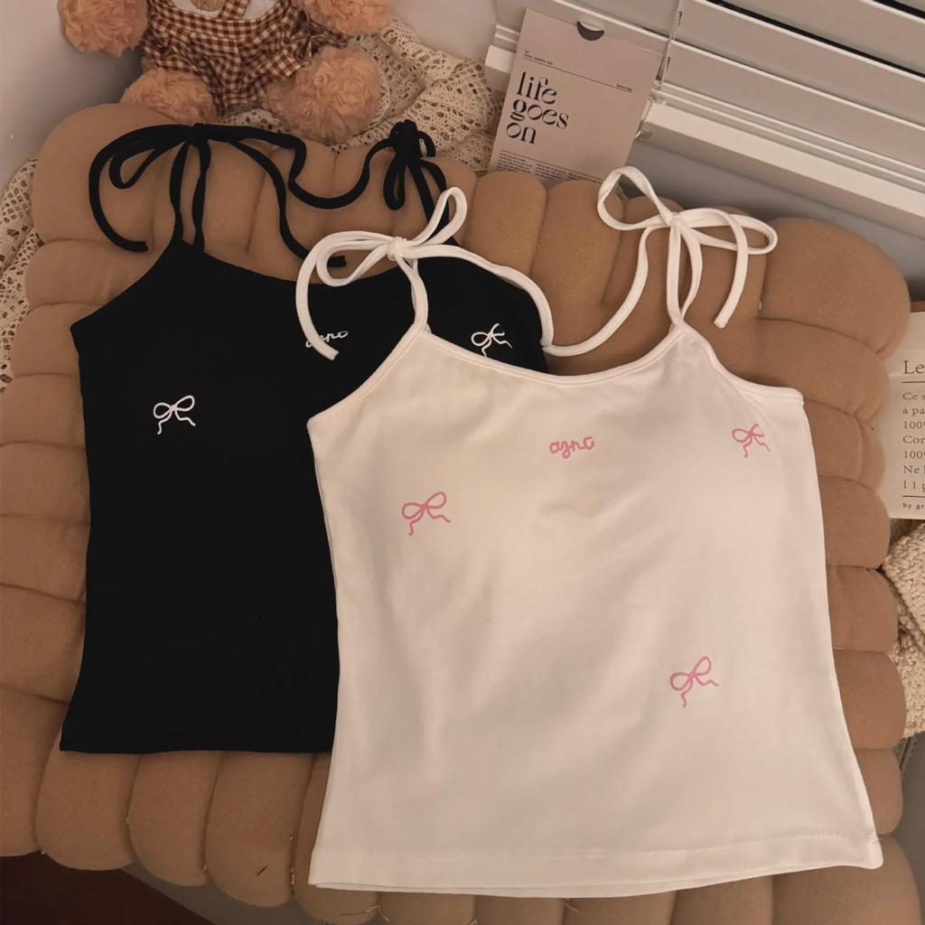 Dopamine Lace-Up Camisole with Chest Pads: Women's Slim Fit Summer Vest