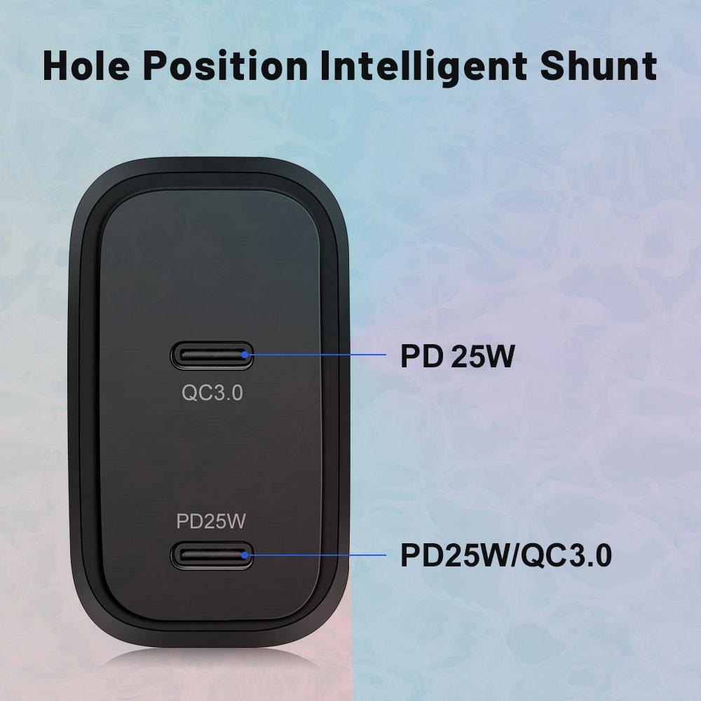 40W Dual PD Type-C Fast Charger for Mobile Phones - Travel-Friendly Charger Head