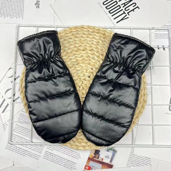 1 Pair Winter Cycling Mittens Windproof Thickened Warm Waterproof Unisex Soft Cold-proof Solid Color Outdoor Sports Skiing Gloves