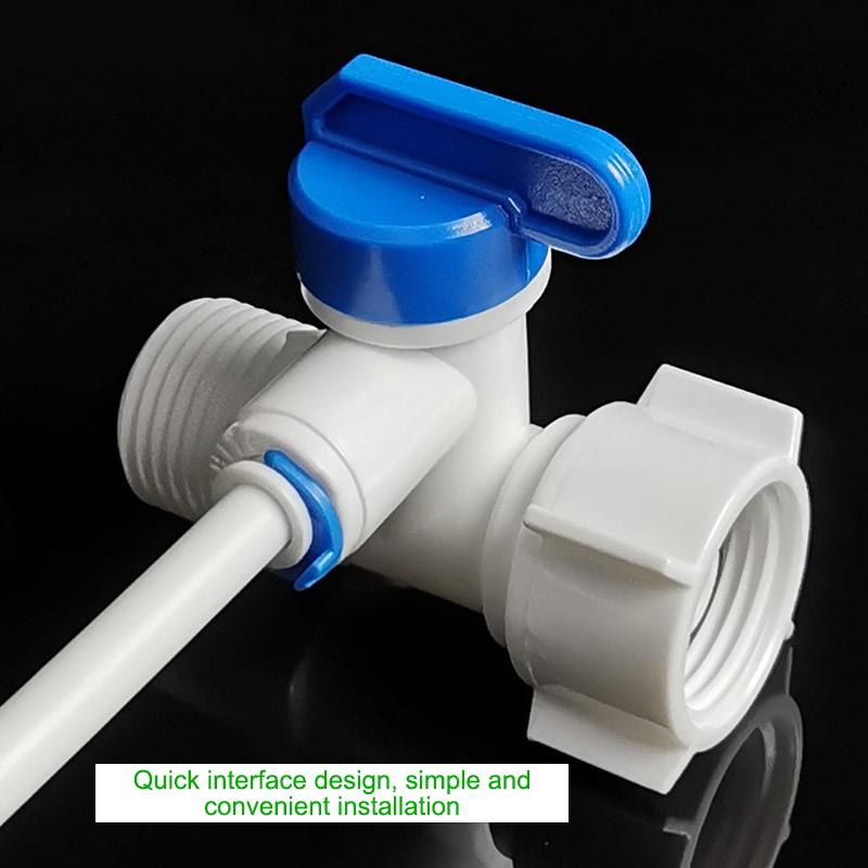 1/2 Thread To 1/4 3/8 Quick Connect Water Purifier Diverter Valve Ro Feed Ball Valve For Ro Water Filter System Home Kitchen