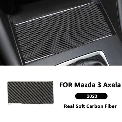 For Mazda 3 Axela  Carbon Fiber Car Center Console Storage Box Panel Trim Cover Decoration Sticker Auto Interior Accessories