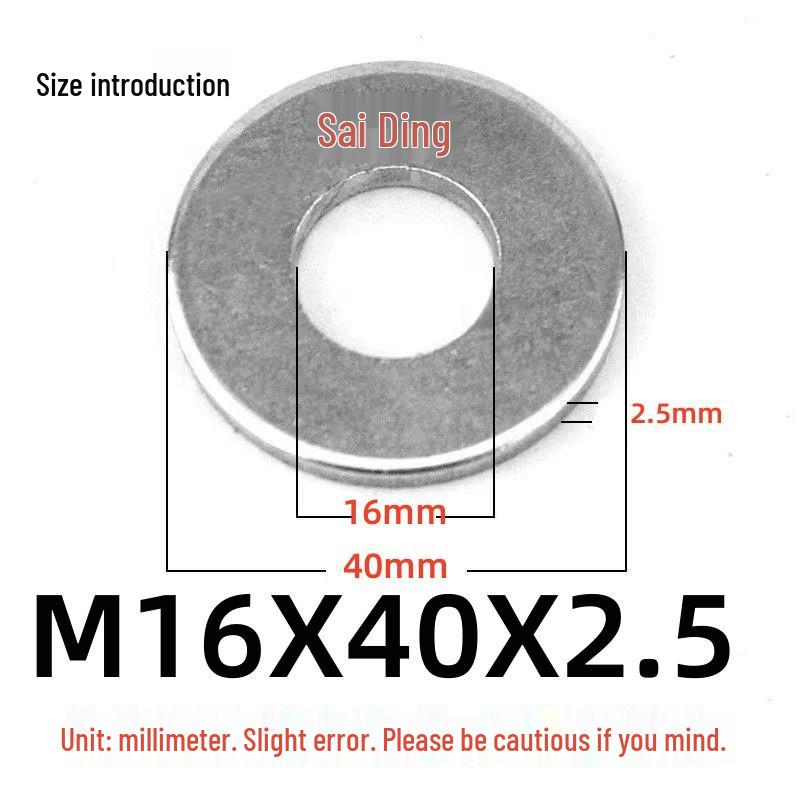 GB96 Zinc-Plated Iron Flat Washer 4.8 Grade, Oversized and Thickened with Hole