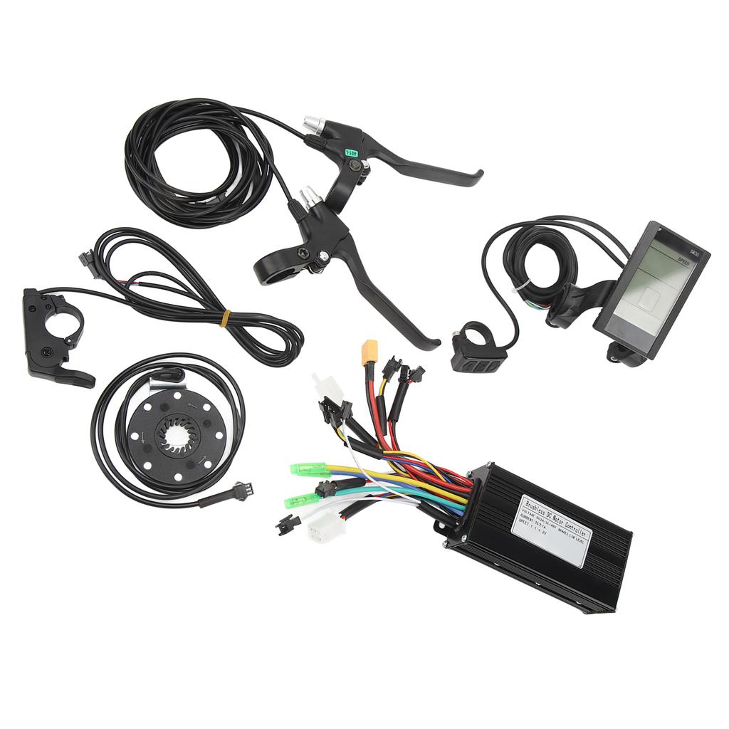 26A DC 24V 36V 48V Controller with S830 Panel Thumb Throttle Power Assist Sensor Power Brake Handle for 500W‑750W Motor