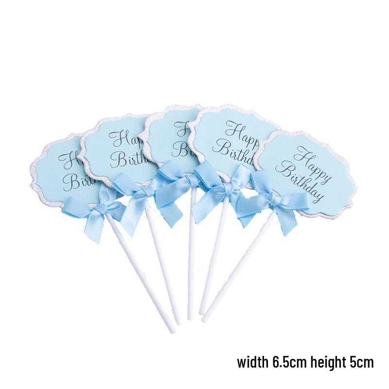 Birthday Cake Blank Handwritten Blessing Card Insert