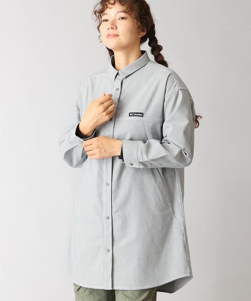 Tree Swallow Shirt Dress PL9514 Nocturnal Stripe Size S [Columbia] Women's