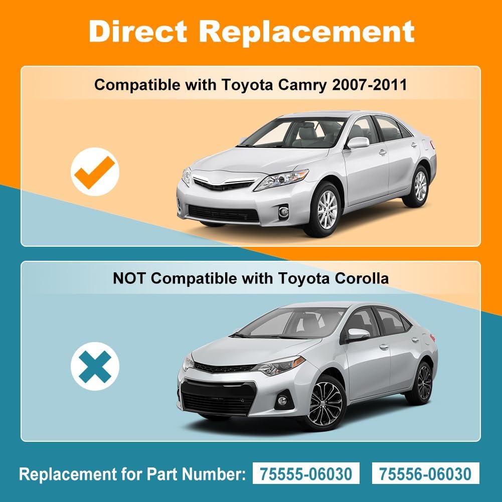 

JDMON Roof Drip Molding Strips Weatherstrip Compatible with Toyota Camry 2007 2008 2009 2010 2011, Replace 75555-06030 75556-06030, Left and Right, 2