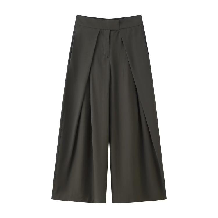 Women's Fashion Versatile Pleated High-Waisted Casual Trousers