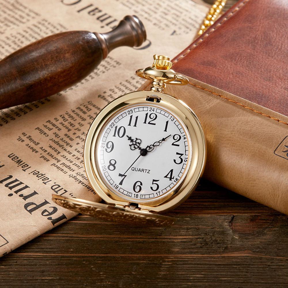 Flip Hollow Pocket Watch Retro Necklace Watch Men and Women Student Gift Hanging Watch Pocket Watch