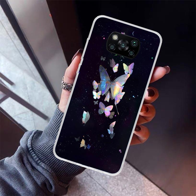 Blue Butterfly Beautiful Wing Phone Case For Xiaomi Poco X7 X6 X5 Pro F7 Ultra Redmi 15C 15 13 13C 12 12C 10 10A 10C 9 9A 9C 9T