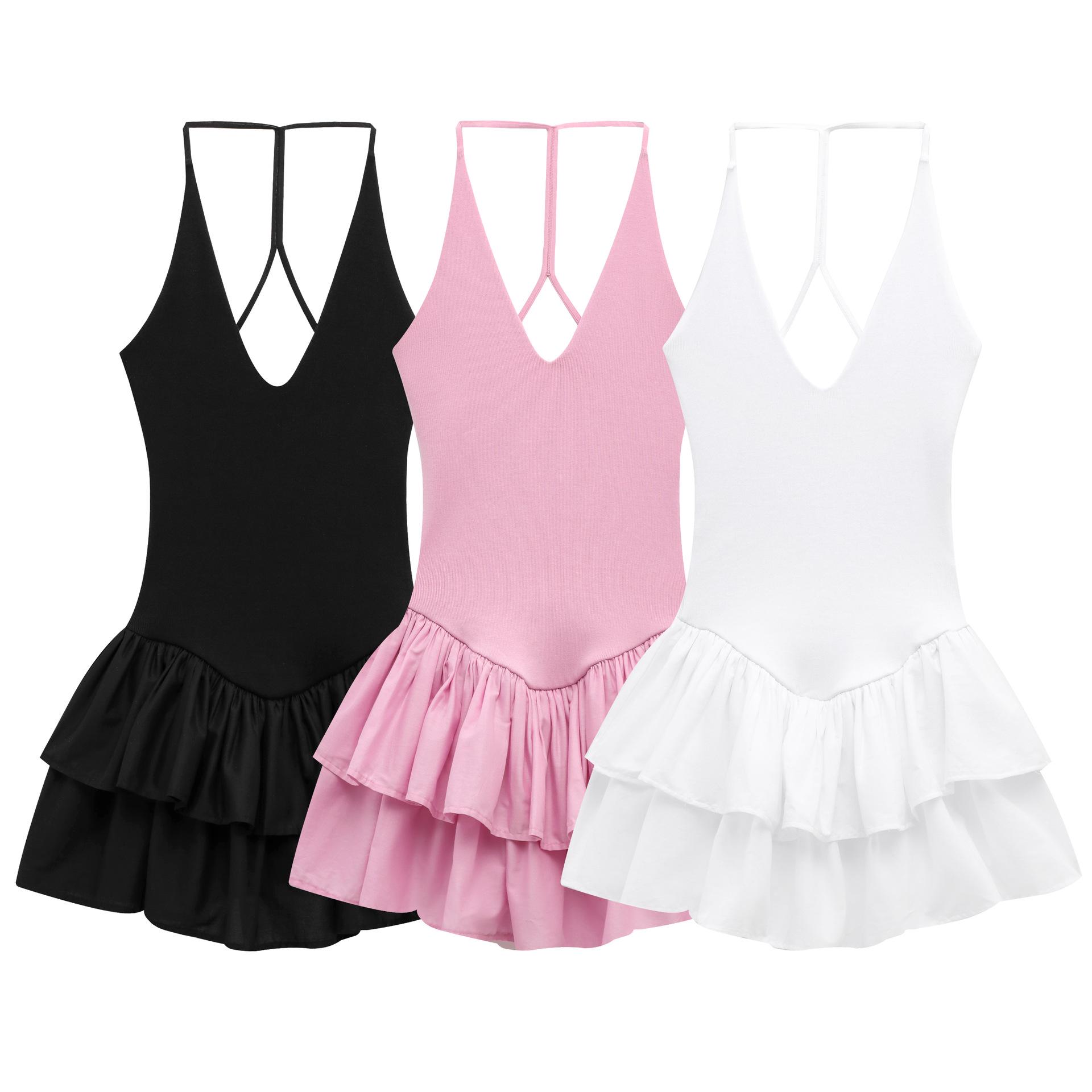 

2025 Fashion V-Neck Slimming Sleeveless Halter Dress - European & American Style S