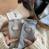 Ladies Autumn and Winter Warm New Variety of Curled Embroidery Letter Boneless Pile Socks
