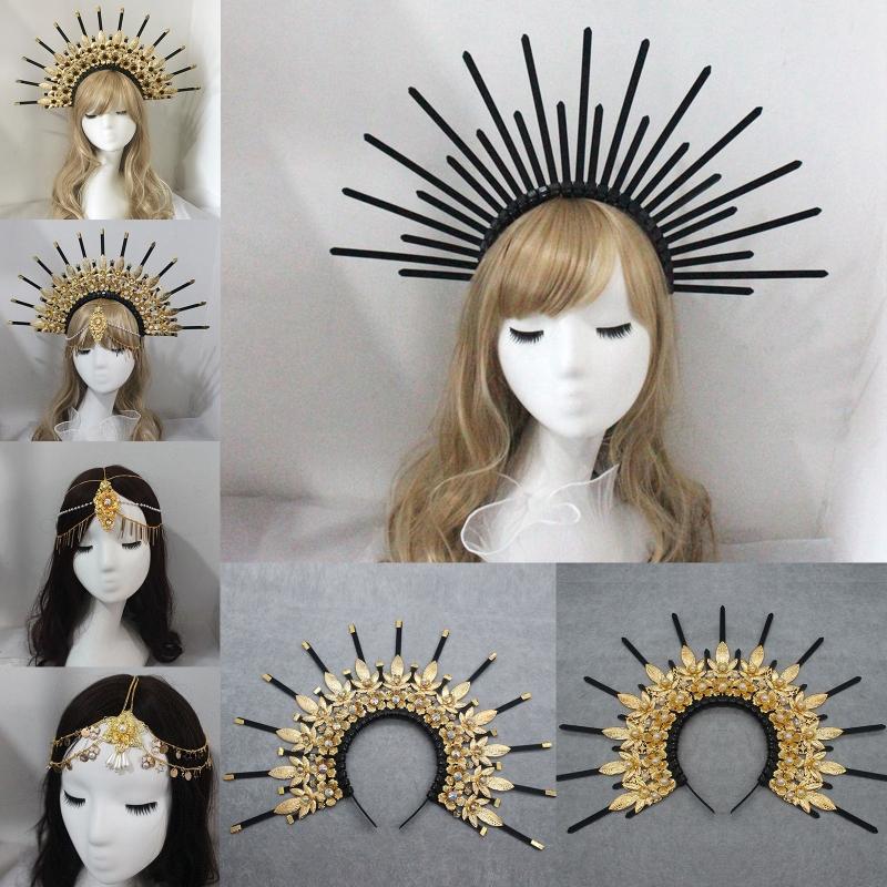 Krone Stirnband Heiligenschein Krone Kopfschmuck DIY Materialien Lolita Heiligenschein Krone Lolita Cosplay Zubehör für Barocke Diadem Kronen