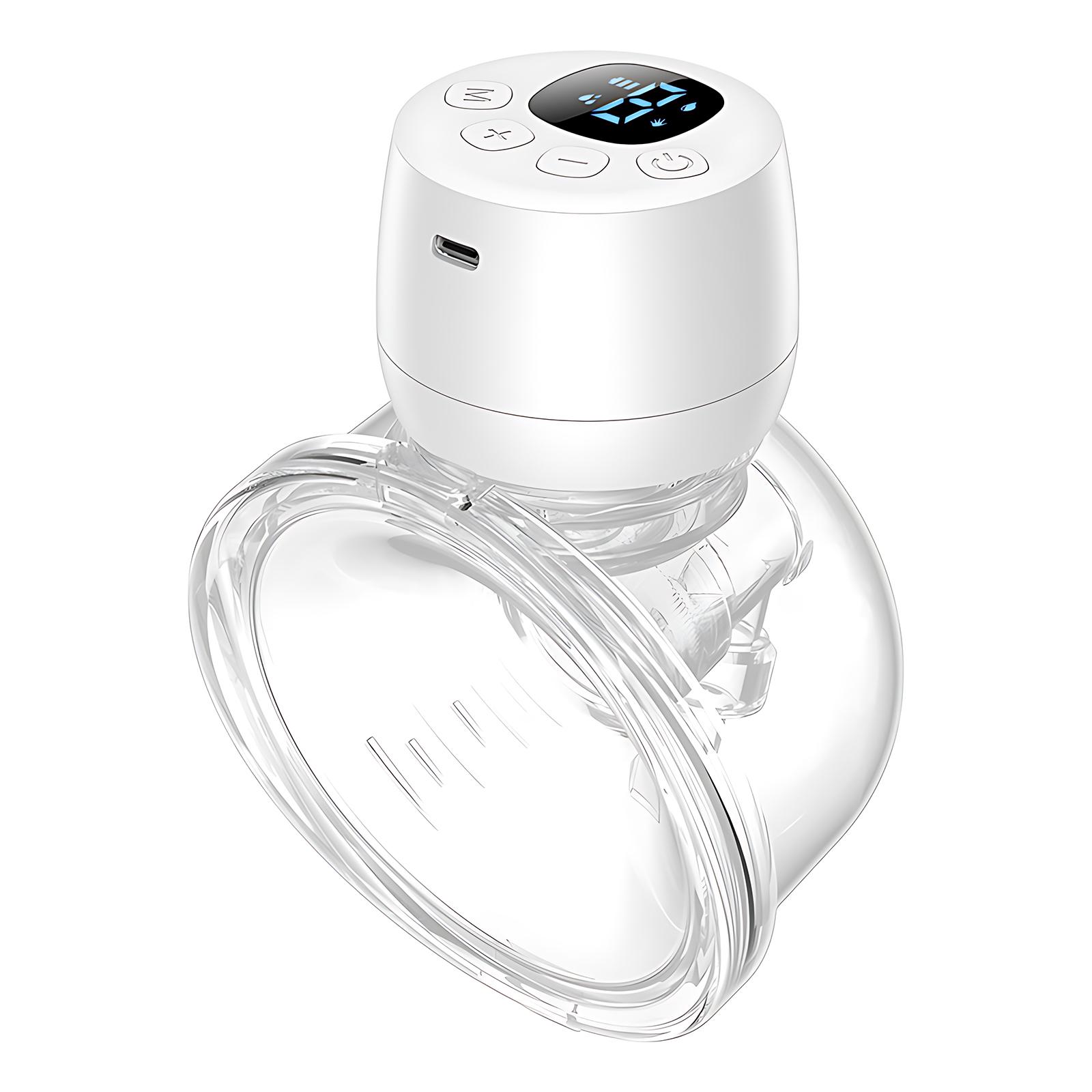 

Носимая модель молокоотсоса Hands Free Электрический молокоотсос для кормления грудью 3 режима 9 уровней всасывания Низкий уровень шума 240 мл Сборник молока белый