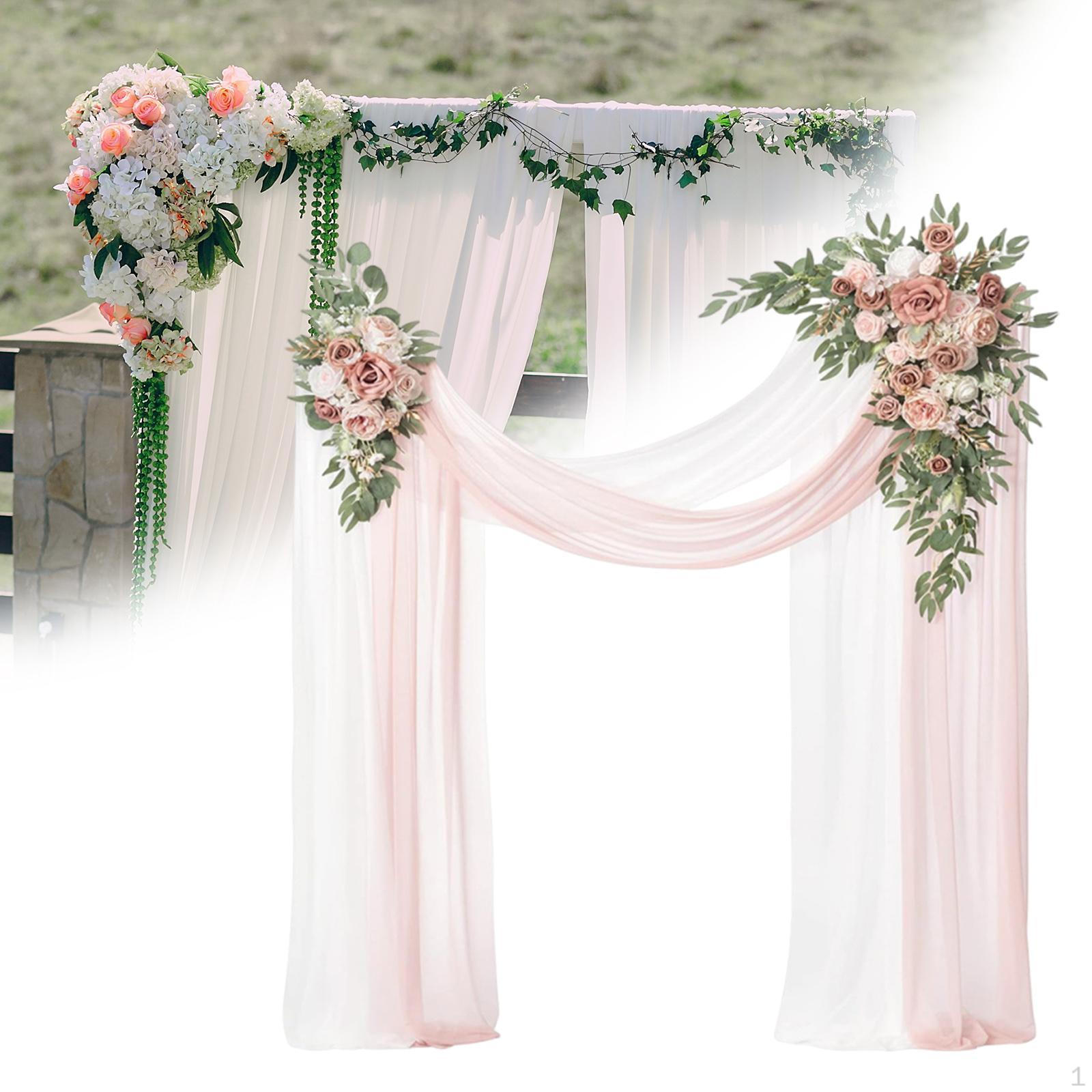 

2Pcs Wedding Arch Flowers Decor Holiday Garland Greenery Leaves Home Farmhouse Party