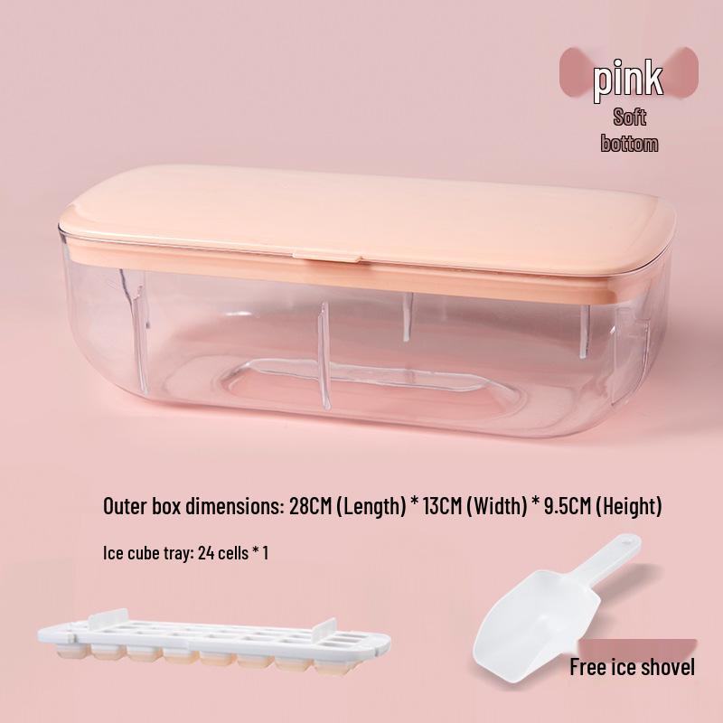 Silicone Ice Cube Tray with Double Layer Storage Box for Rapid Ice Making