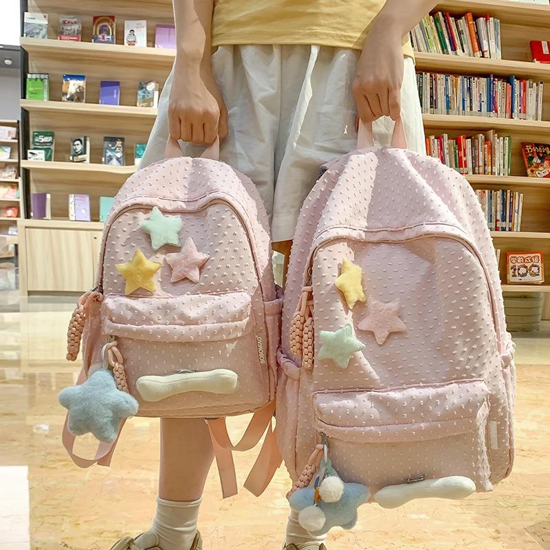 schoolbag schoolbag female middle school student high school student college student simple popular cute pentagram bone backpack female small fresh