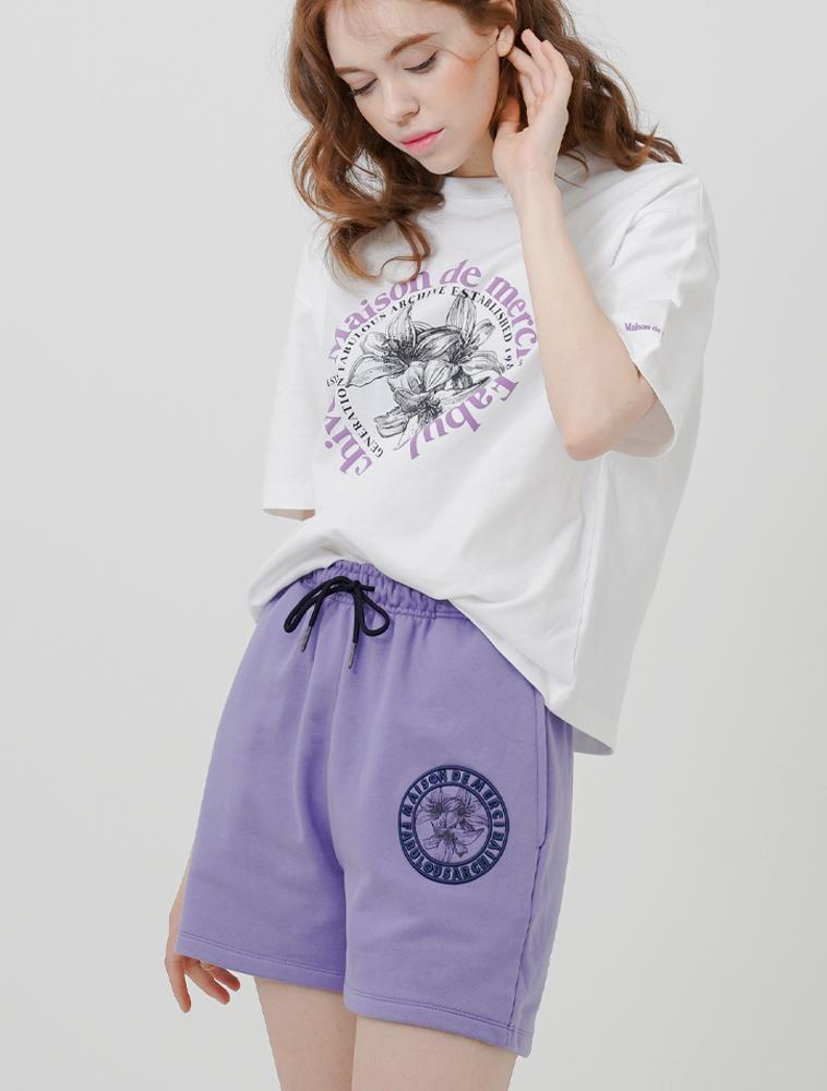 LA MAISON STUDIO Women'S Embossed Embroidery Le Ris Shorts Purple Navy (Fcc2Pt501W)